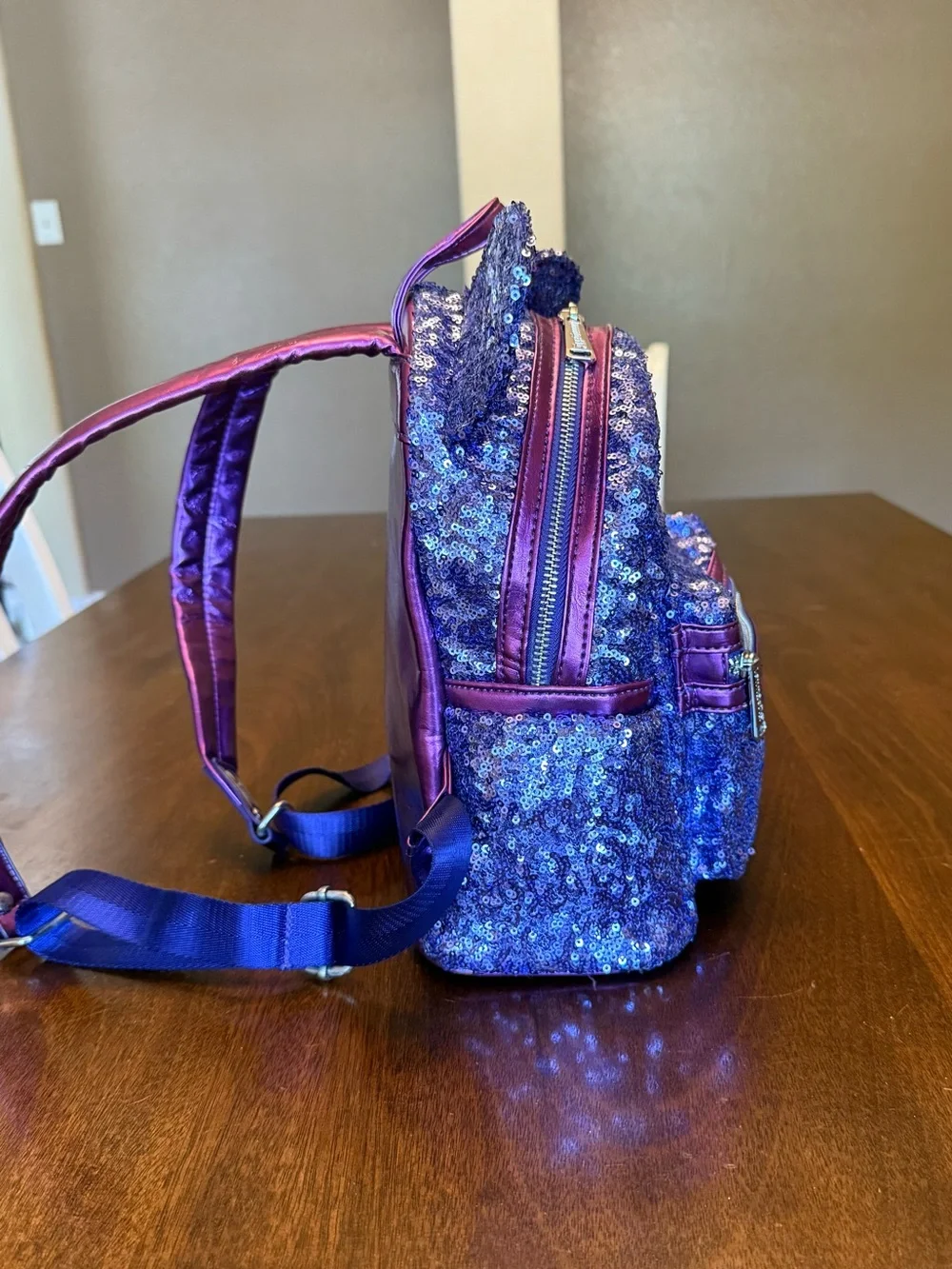 Loungefly Disney Parks Purple Potion Sequin Mini Backpack